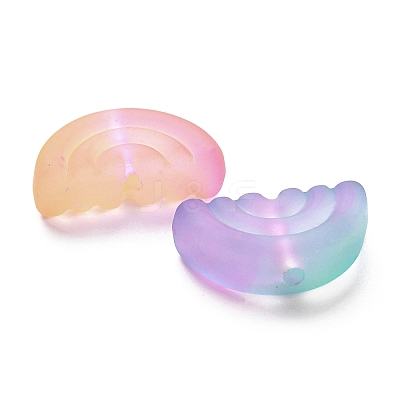Rubberized Style Luminous Transparent Acrylic Beads LACR-Q002-04-1