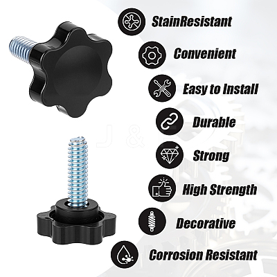 PP Plastic & Brass Plum Blossom Handle Nut DIY-SP0007-11C-1