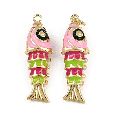 Brass Enamel Pendants KK-L241-23G-03-1