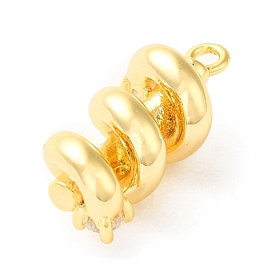 Brass Micro Pave Cubic Zirconia Pendants ZIRC-P113-01G-1