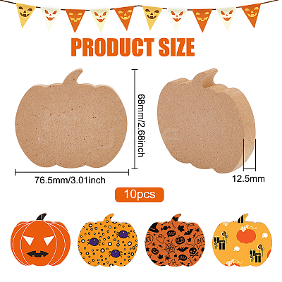 10Pcs MDF Wood Blank Display Decorations AJEW-BC0002-06A-1