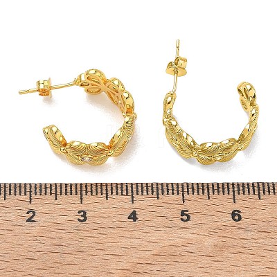 Brass Micro Pave Cubic Zirconia Stud Earrings for Women KK-CBA760A-08G-1