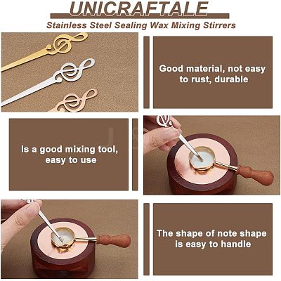 3Pcs 3 Colors Stainless Steel Sealing Wax Mixing Stirrers STAS-UN0040-10-1