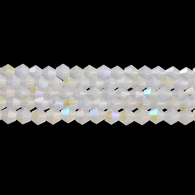 Imitation Jade Electroplate Glass Beads Strands GLAA-F029-J4mm-D06-1