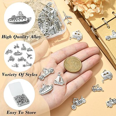 100pcs 10 Style Tibetan Style Alloy Pendants TIBEP-CJ0001-31-1