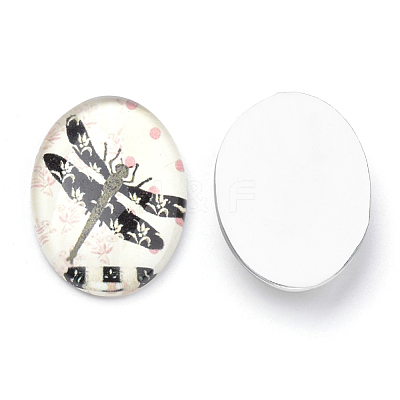 Flatback Glass Cabochons X-GGLA-S034-25x18-007-1