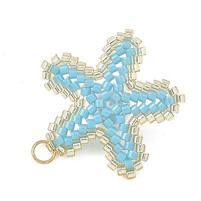 MIYUKI Glass Seed Beaded & Shell Pearl Pendants PALLOY-MZ01378-02-1