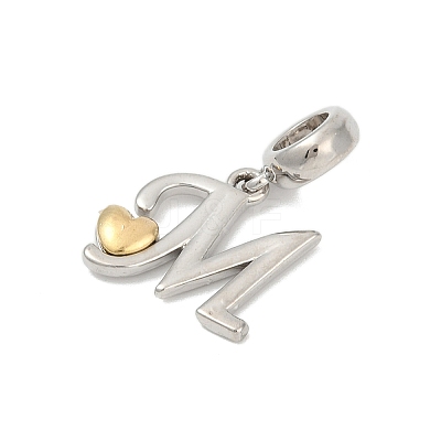 Brass European Dangle Charms KK-Z097-01M-GP-1