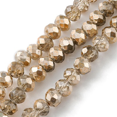 Faceted Rondelle Transparent Painted Glass Beads Strands DGLA-J001-C01-4mm-1