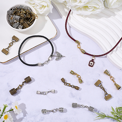 32Pcs 8 Styles Alloy Cord Ends HJEW-SC0003-08-1