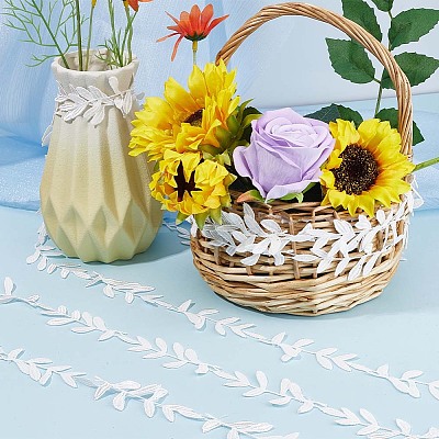 15 Yards Lace Embroidery Polyester Ribbons SRIB-GF0001-05-1
