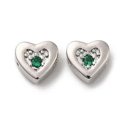 Real Platinum Plated Brass Beads KK-H455-09P-03-1