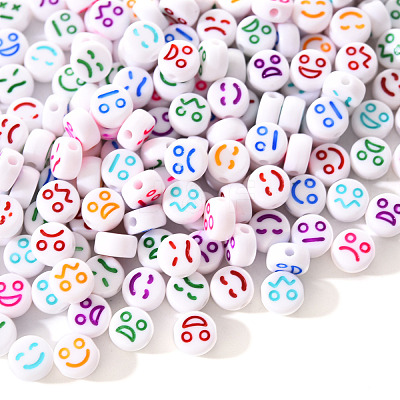 White Opaque Acrylic Beads MACR-YW0001-20B-1