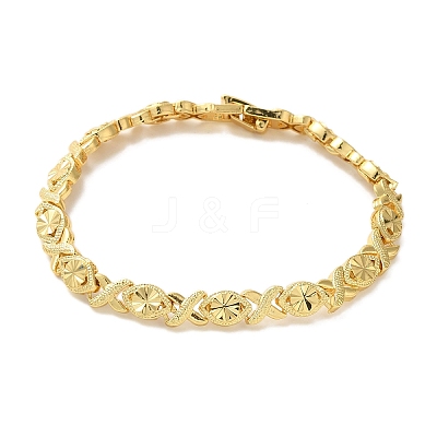 Rack Plating Brass Link Bracelets BJEW-K258-01A-G-1