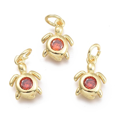 Brass Micro Pave Cubic Zirconia Pendants KK-P187-12-G-1