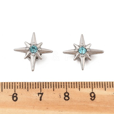 Rhinestone Star Clip-on Earrings EJEW-B116-01P-04-1