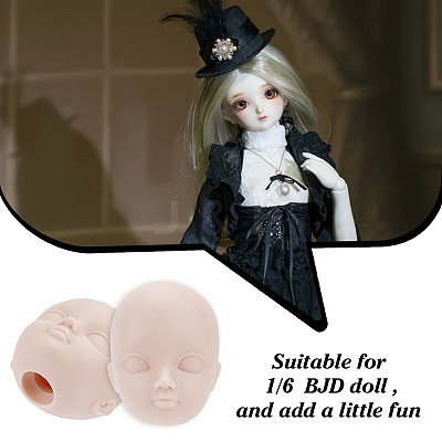 Rubber Craft Doll Head DIY-WH0671-035-1