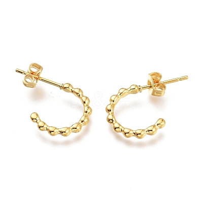 304 Stainless Steel Half Hoop Earrings EJEW-H100-12G-1