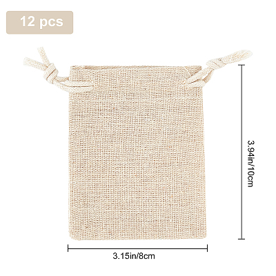 Flax Cloth Blank DIY Craft Drawstring ABAG-GF0001-06A-1