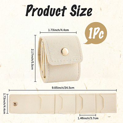 1Pc PU Leather Jewelry Rolls ABAG-CL0001-43D-1