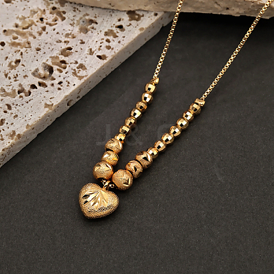 Elegant Brass Heart Pendant Necklaces for Women RB7498-1