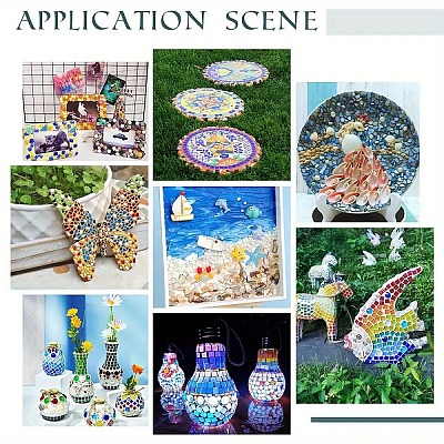 Mosaic Tiles Porcelain Cabochons DIY-YWC0009-01A-1