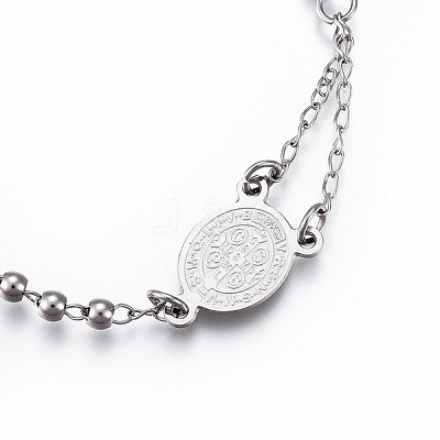 Tarnish Resistant 201 Stainless Steel Charm Bracelets BJEW-P258-15P-1