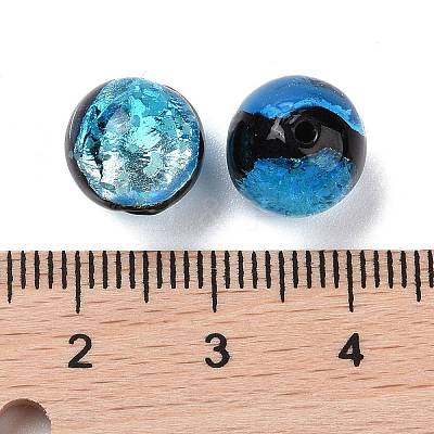 Handmade Silver Foil Glass Beads LAMP-A001-G03-10mm-1