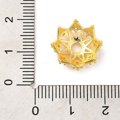 Brass Micro Pave Clear Cubic Zirconia Bead Caps KK-C072-01B-G-1