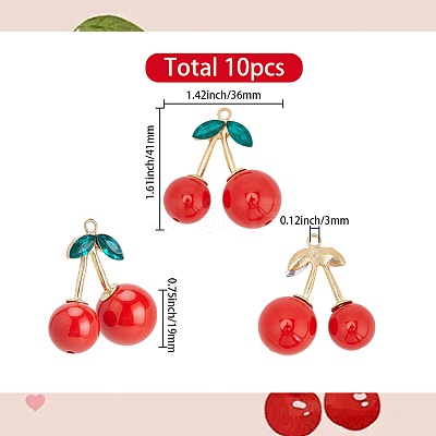 10Pcs Opaque Alloy Acrylic Pendants FIND-SC0020-49-1