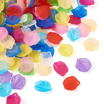 500Pcs 10 Colors Transparent Frosted Acrylic Pendants MACR-YS0001-03-1