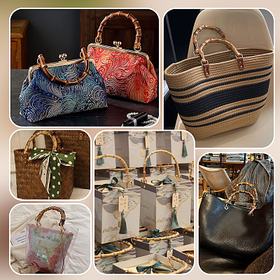 Arch Plastic Imitation Bamboo Bag Handles FIND-WH0139-194-1