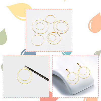 240Pcs 8 Style Brass Linking Rings FIND-CA0006-05G-1