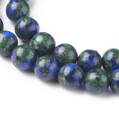 Assembled Synthetic Lapis lazuli and Malachite Beads Strands G-L528-03C-1