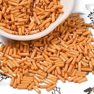 Baking Paint Glass Twist Bugle Beads SEED-C004-02F-1