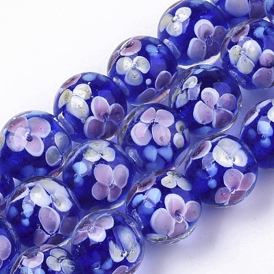 Handmade Lampwork Beads Strands LAMP-T007-04E-1