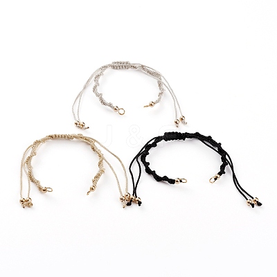 Adjustable Polyester Thread Braided Beaded Bracelet Making AJEW-JB00895-1