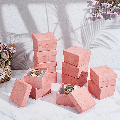 20Pcs Marble Print Paper Display Boxes for Watch CON-GO0001-24-1