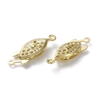 Brass Filigree Box Clasps KK-L205-07G-1