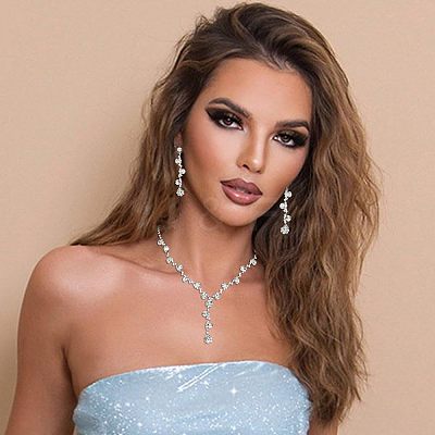 Brass Rhinestones Necklaces & Earring Sets for Women WGF929C-03-1