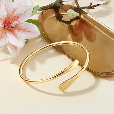 4Pcs 2 Colors Alloy Plain Bangles for Women BJEW-GO0001-04-1