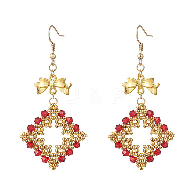 3 Pairs Glass Dangle Earrings EJEW-MZ00709-1