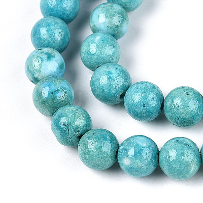 Dyed Synthetic Fossil Beads Strands G-T139-6mm-66F-1