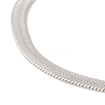 Non-Tarnish 304 Stainless Steel Herringbone Chains Bracelet for Men Women BJEW-D450-01P-01-1