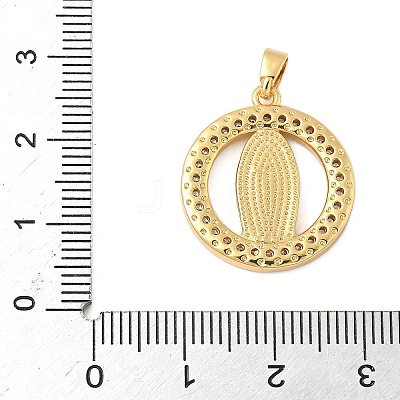 Brass Micro Pave Clear Cubic Zirconia Pendants KK-B139-20G-01-1