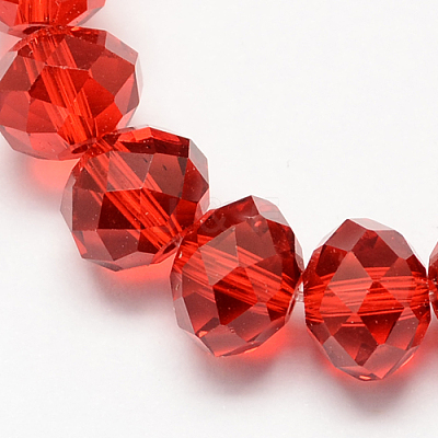 Red Color Faceted Rondelle Handmade Imitate Austrian Crystal Glass Beads X-G02YI0G3-1