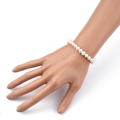Natural Cultured Freshwater Pearl Beaded Bracelets BJEW-JB05434-02-1