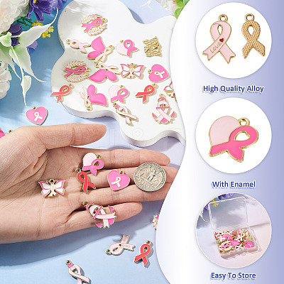 50Pcs 10 Styles Alloy Enamel Pendants ENAM-TA0003-90-1