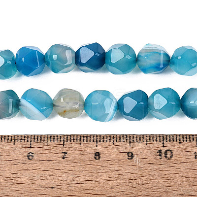 Dyed Natural Banded Agate Beads Strands G-G203-08B-1