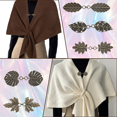 5Pcs 5 Styles Alloy Cardigan Clips AJEW-SC0004-38AB-1